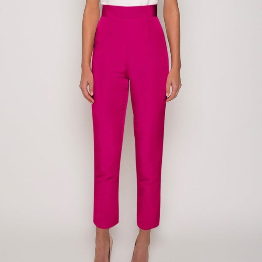 Alexia Maria - Silk Faille Cigarette Pants Magenta Sz 6